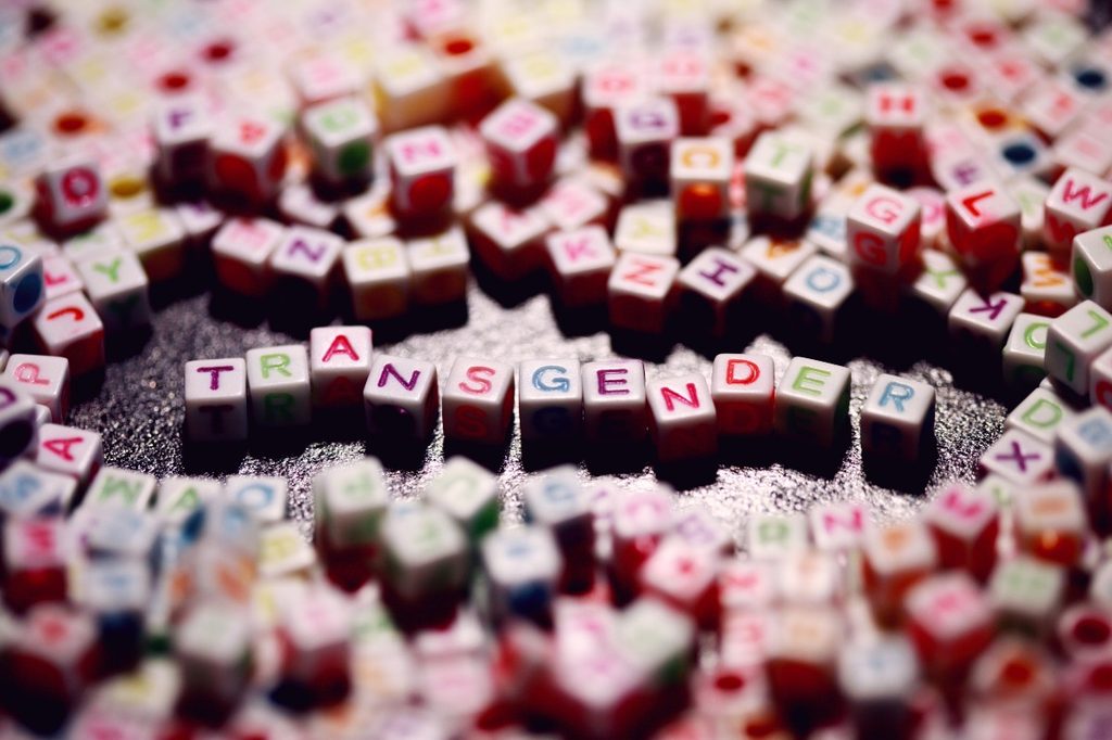 block letters that spell transgender