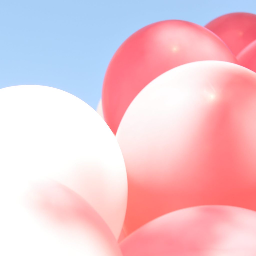 Pink and white balloons