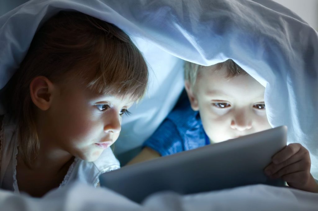 Kids watching screens in secret