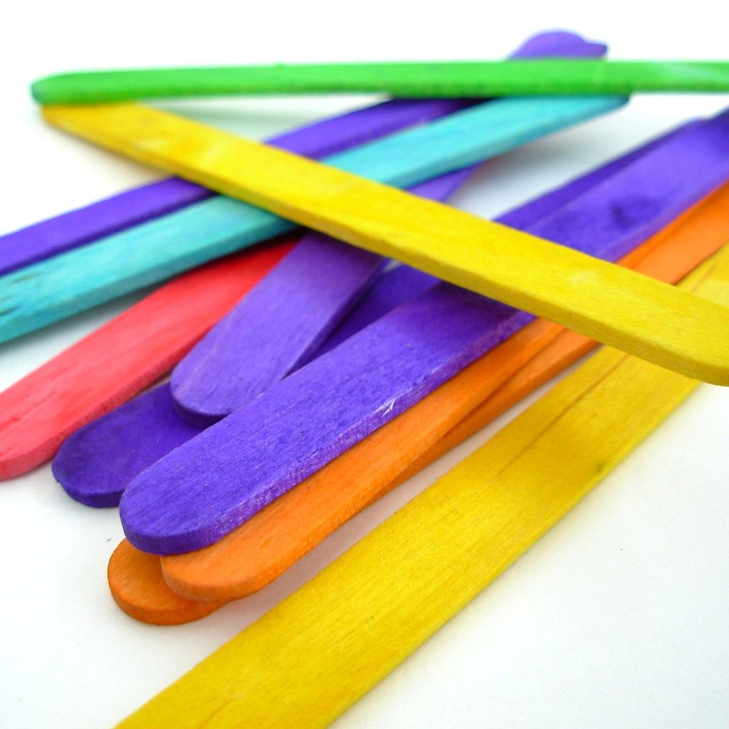 Colored popsicle sticks