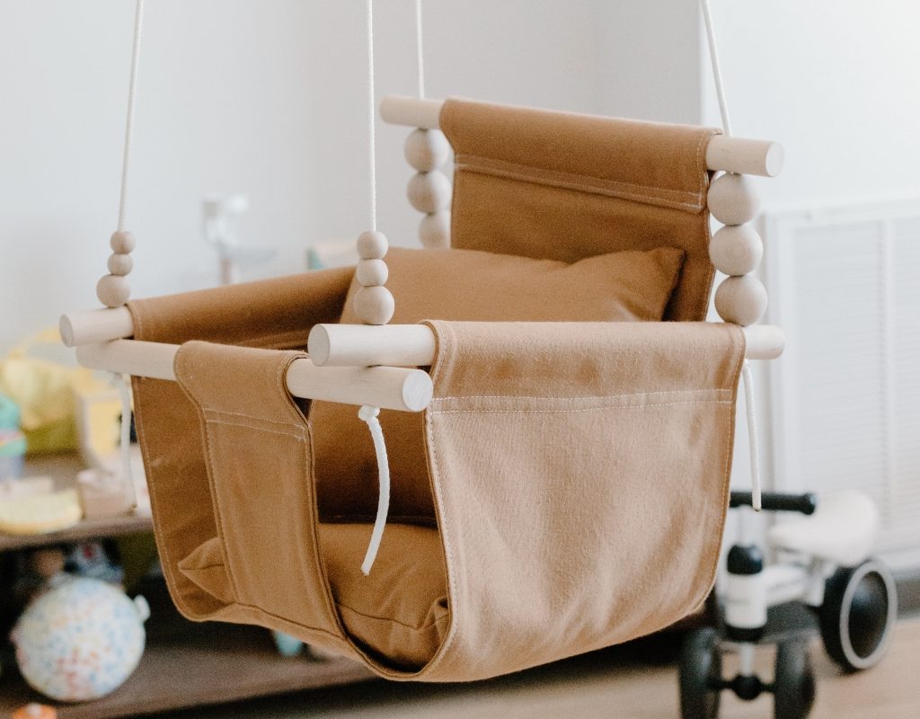 Child's indoor swing for playroom