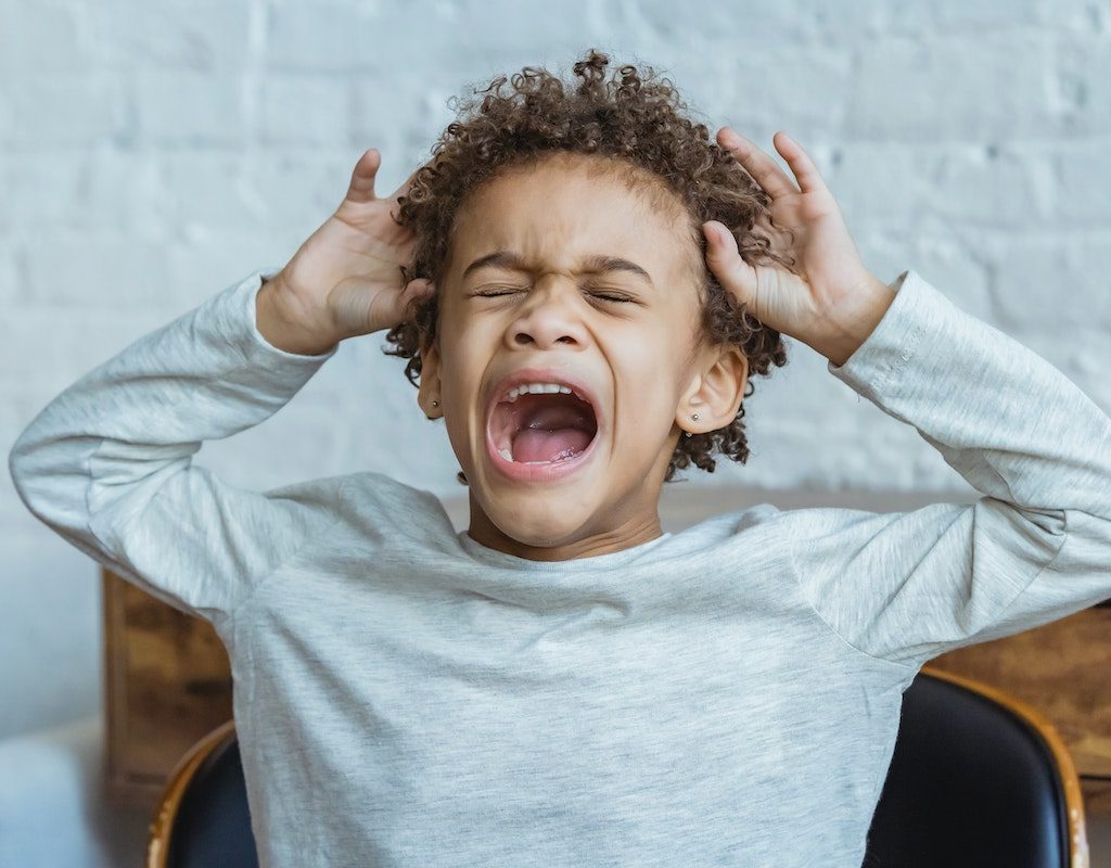 A child having a meltdown