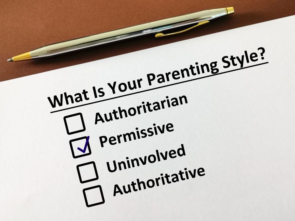 Permissive parenting checked off on a parenting style checklist