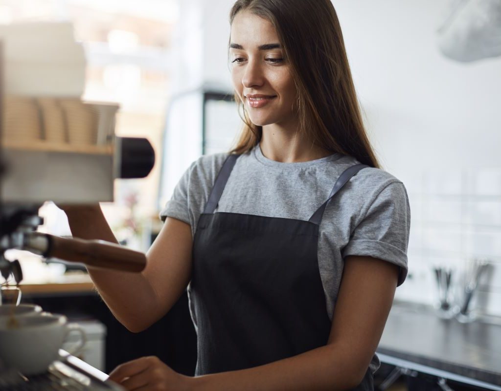 Teen working as a barista