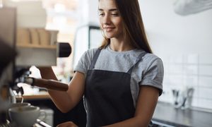 Teen working as a barista
