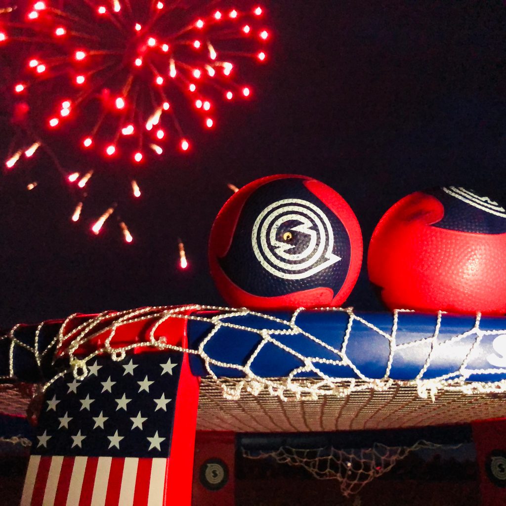 Game of spikeball on the Fourth of July