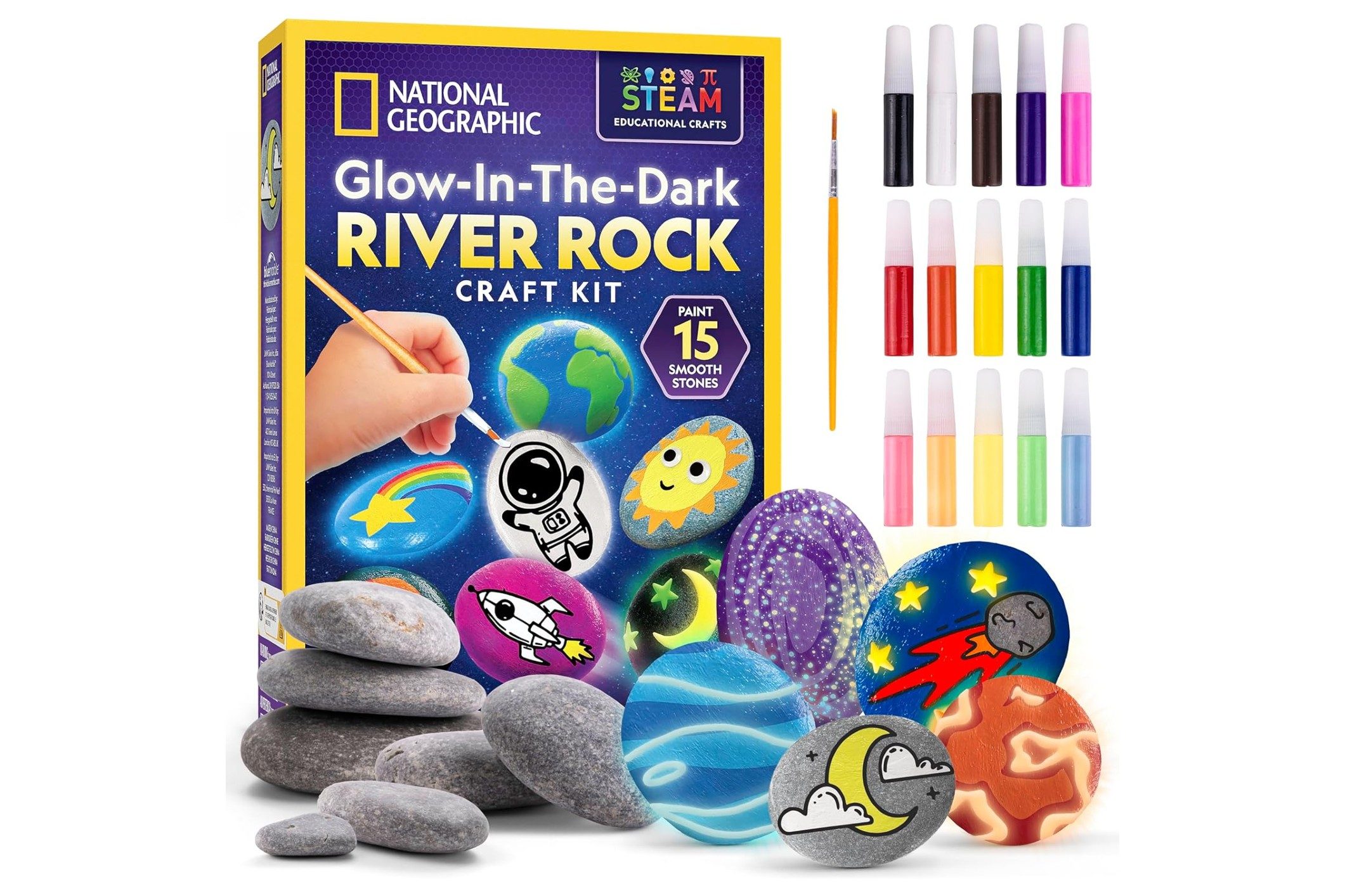 national geographic glow in the dark rock painting kit