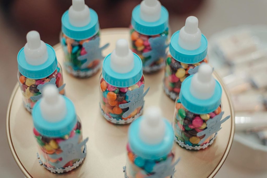 candy inside baby bottles