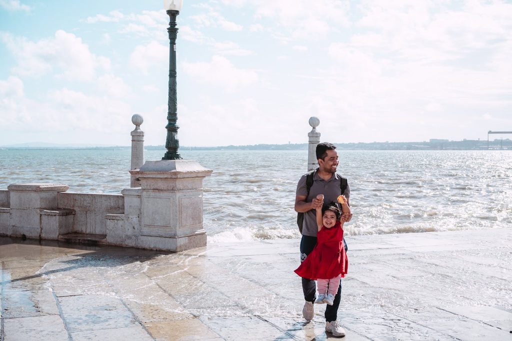 Father and daughter having a good time being together.