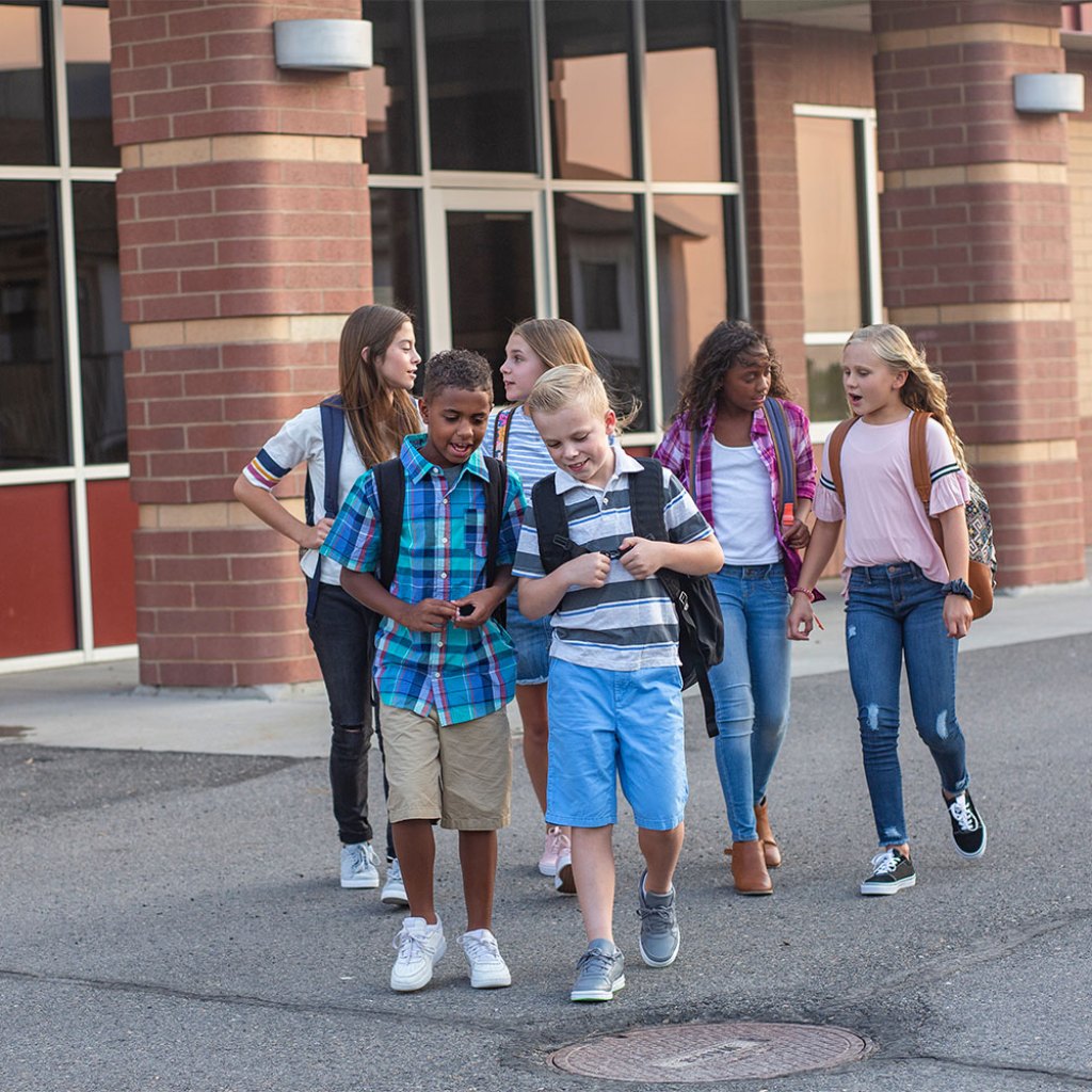 group of school kids