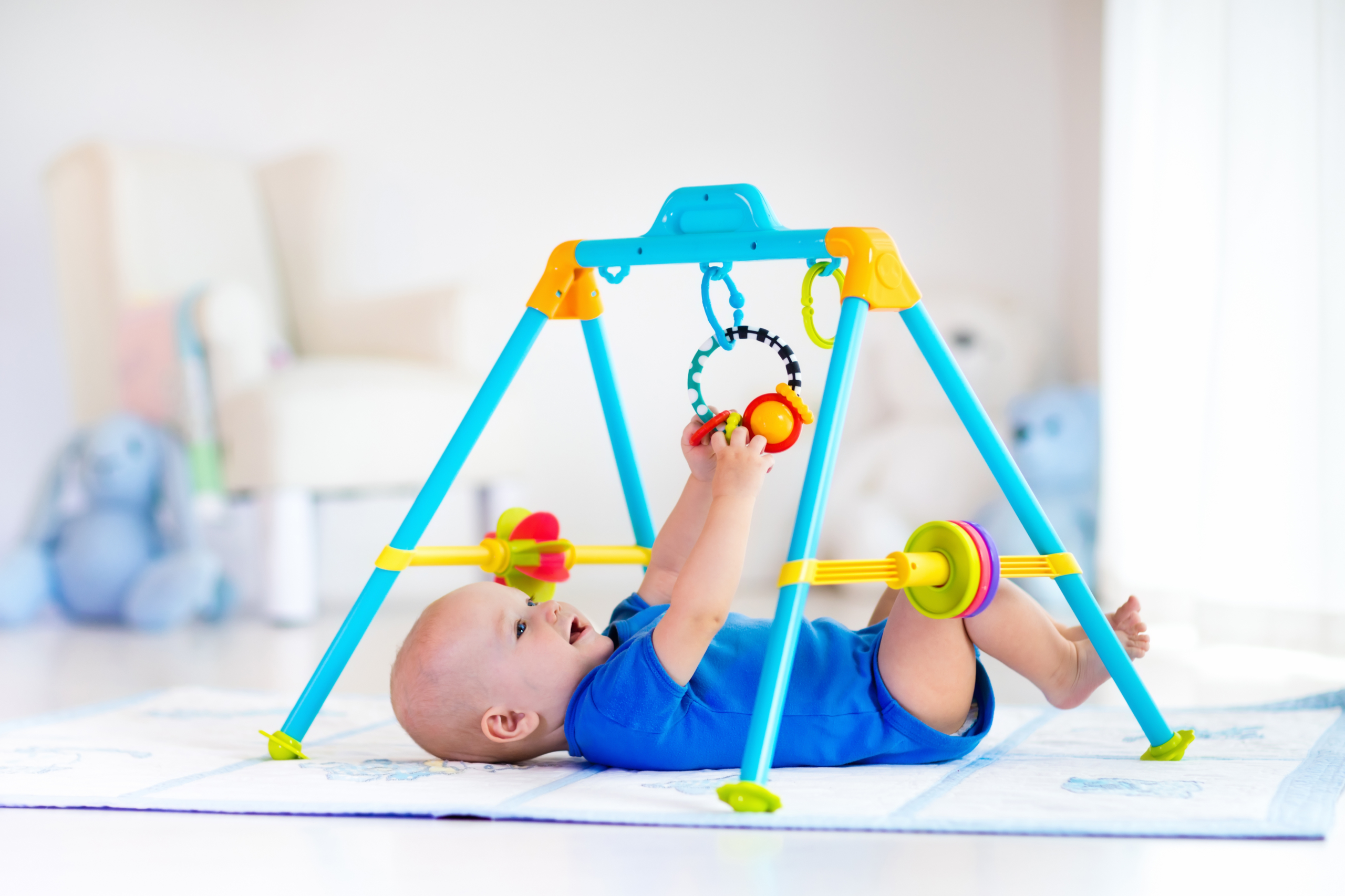 Baby playing on a play mat