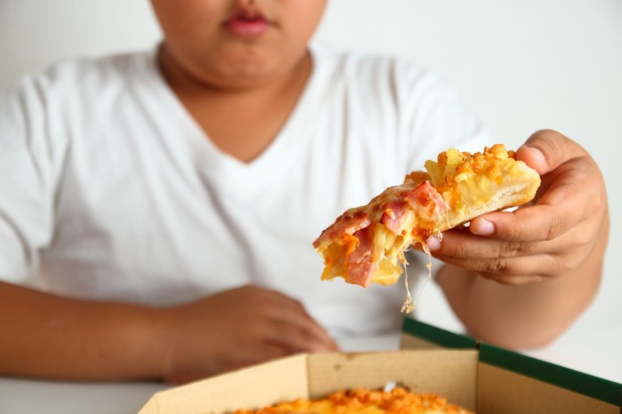 Child eating pizza out of pizza box
