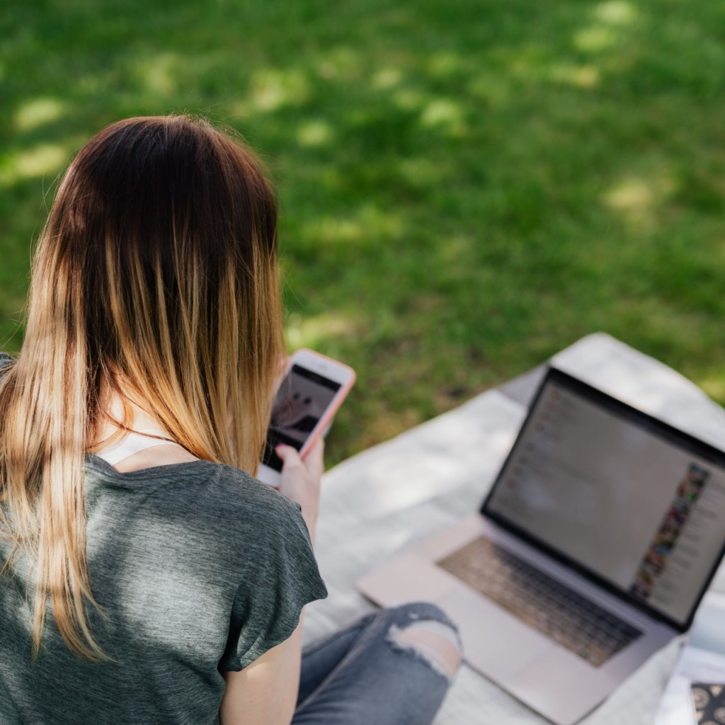 Teenager on social media