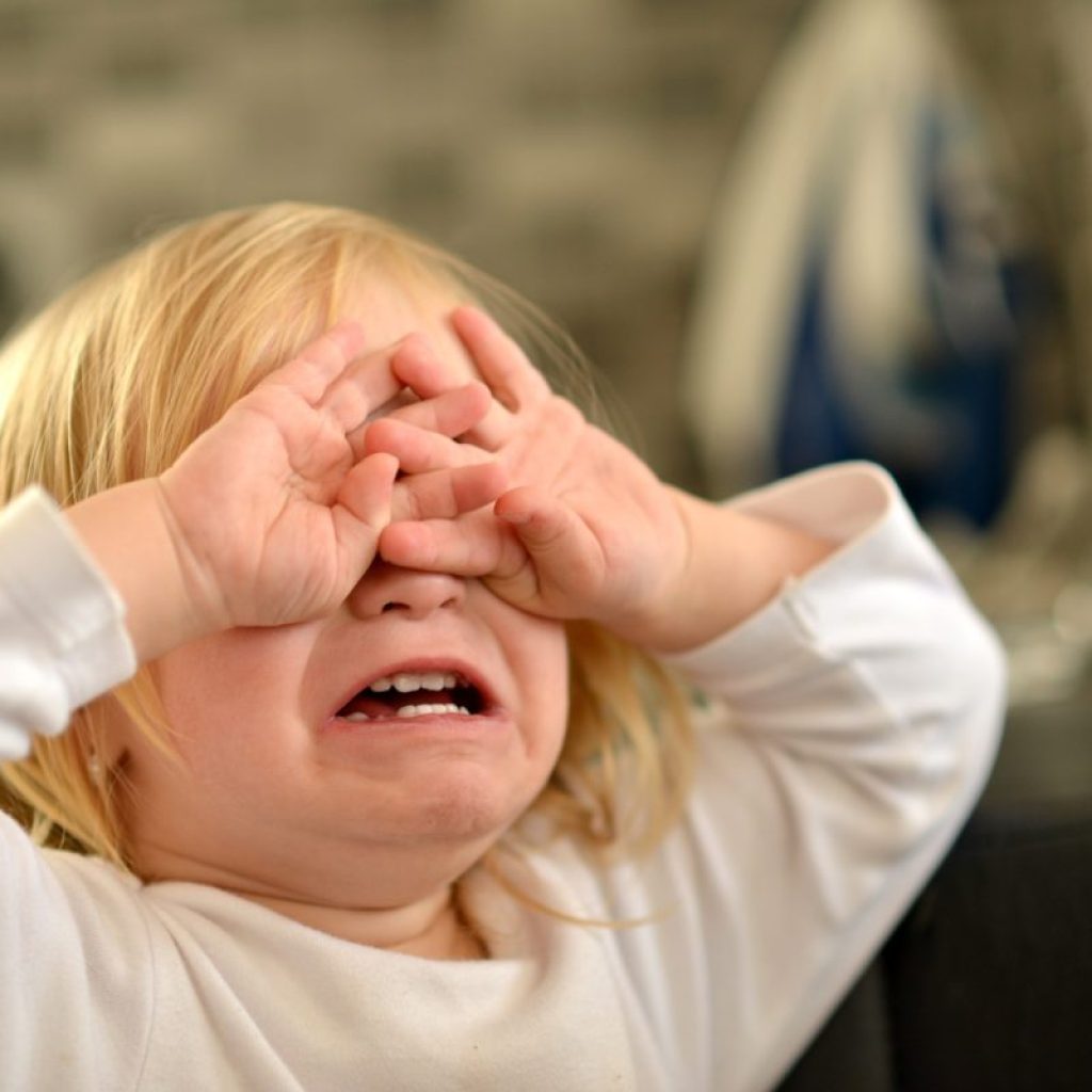 Toddler girl crying