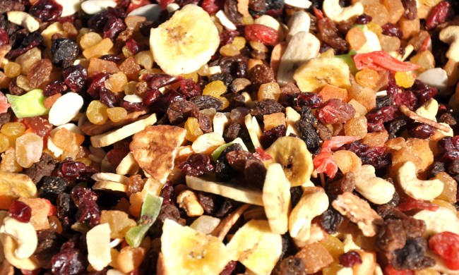 Large array of dried fruit