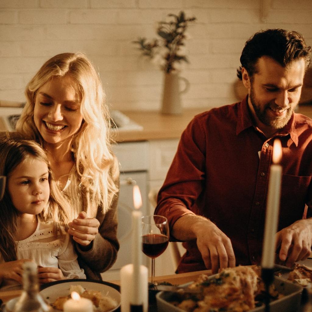 Family at the dinner table