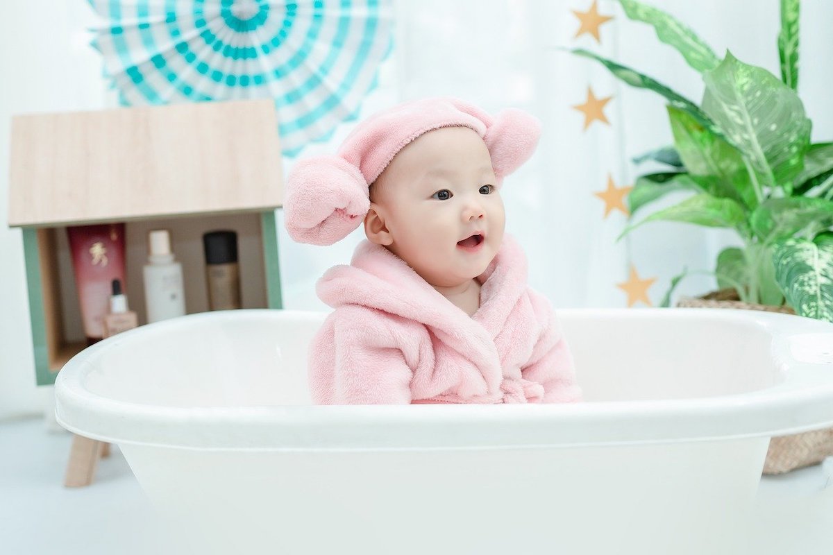Baby in robe