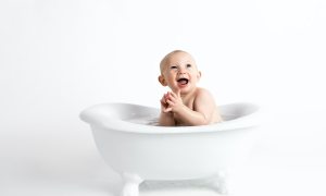 baby in a bath