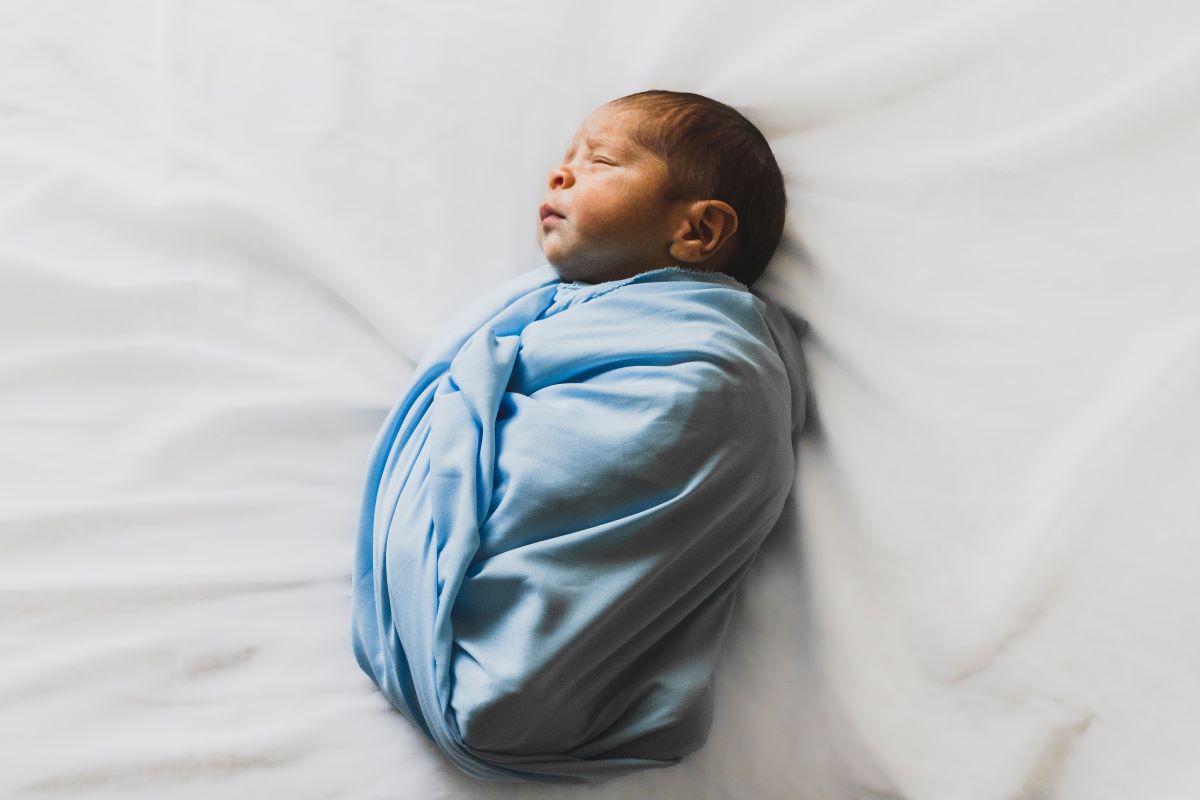 Swaddled baby
