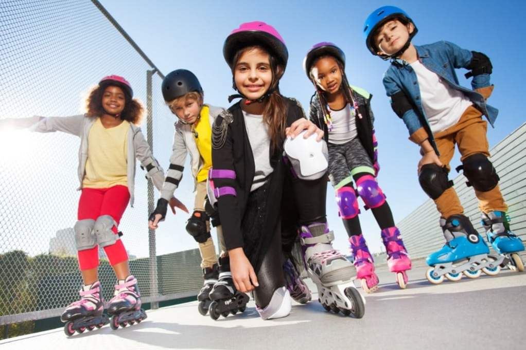 Kids on skates.