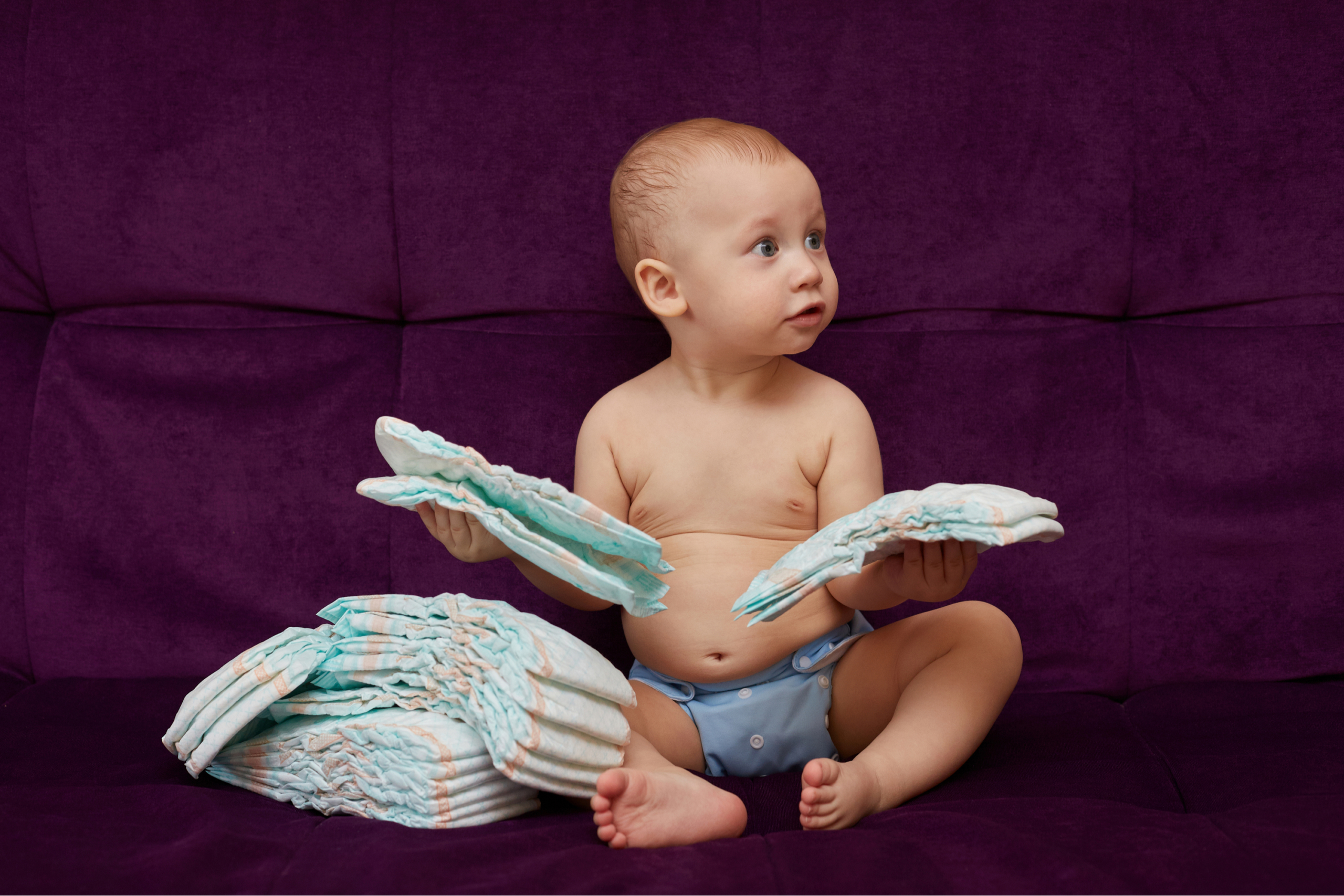 baby boy with diapers