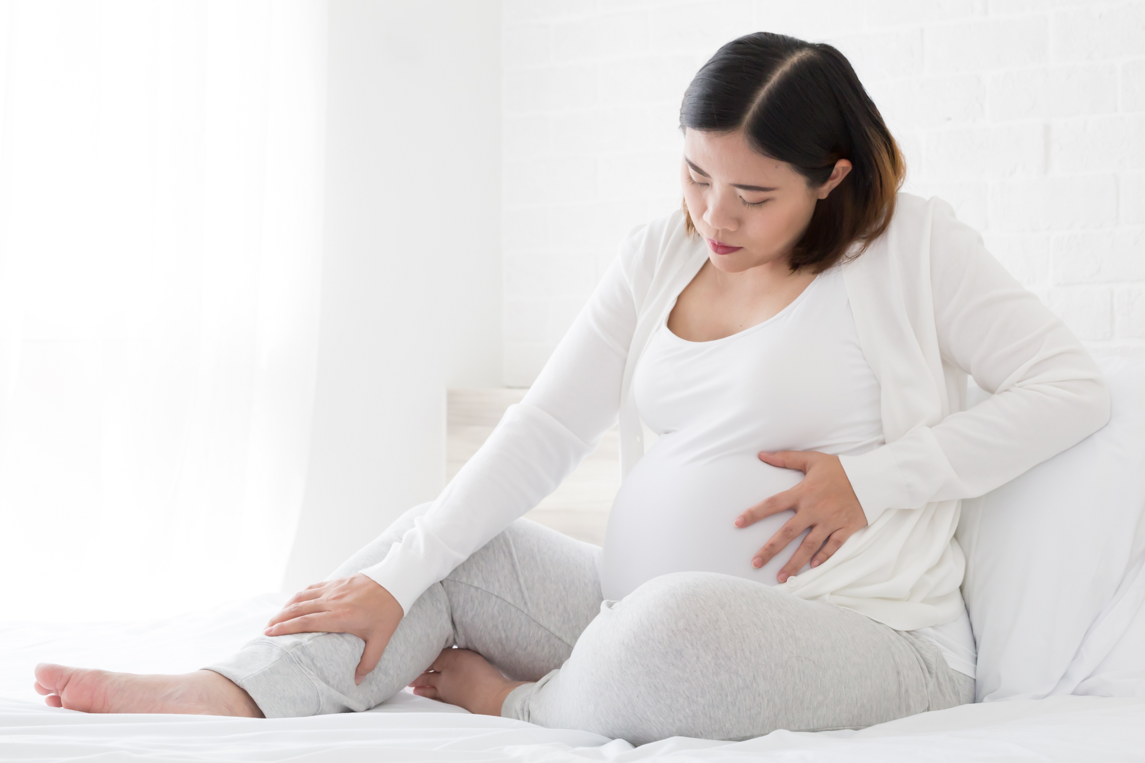 Pregnant woman with sore feet
