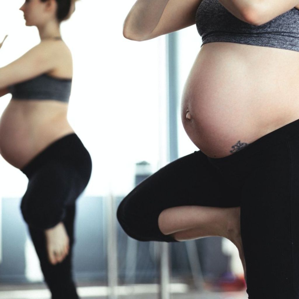 Pregnant woman exercising
