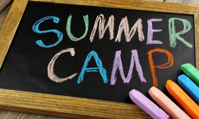 Chalk summer camp sign