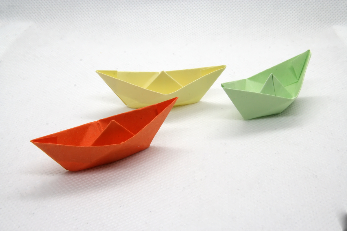 Colorful paper boats