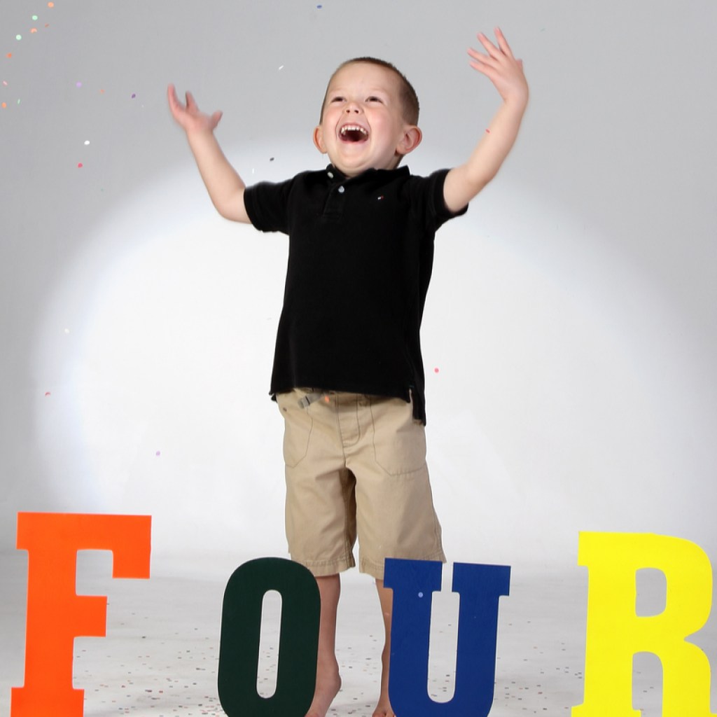 Boy is excited for his fourth birthday