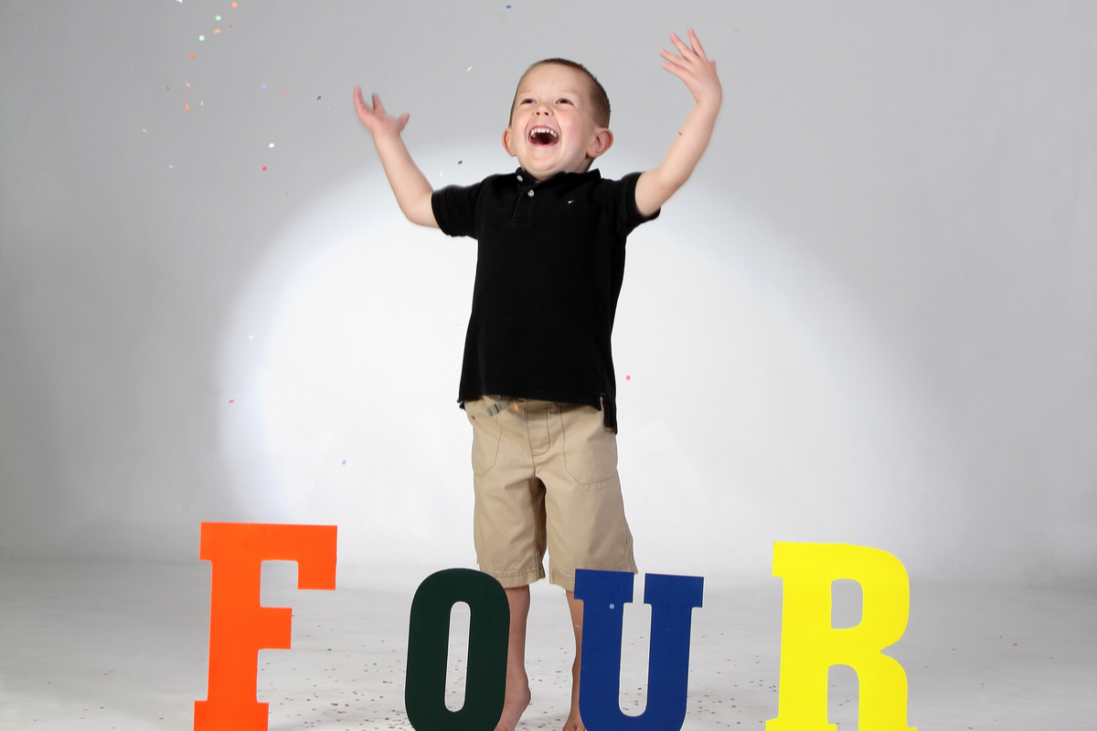 Boy is excited for his fourth birthday