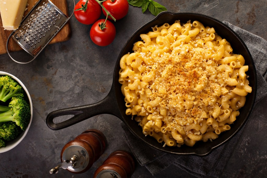 Large pot of mac and cheese