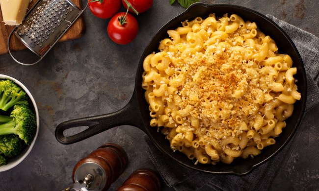 Large pot of mac and cheese