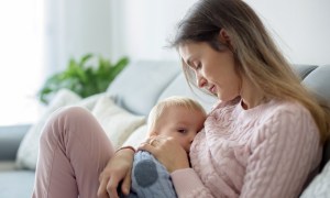 Mom breastfeeding baby