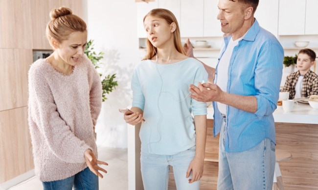 Teenage girl fighting with parents