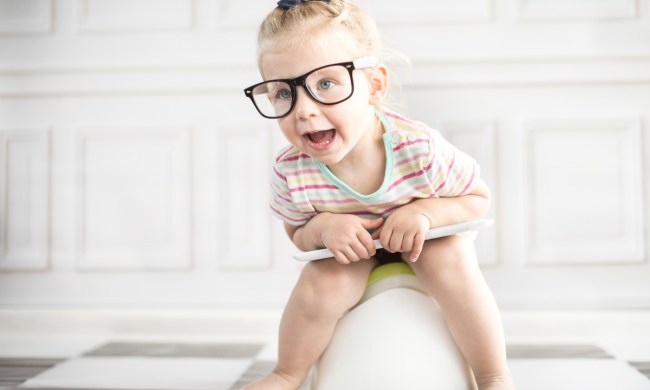 toddler on potty