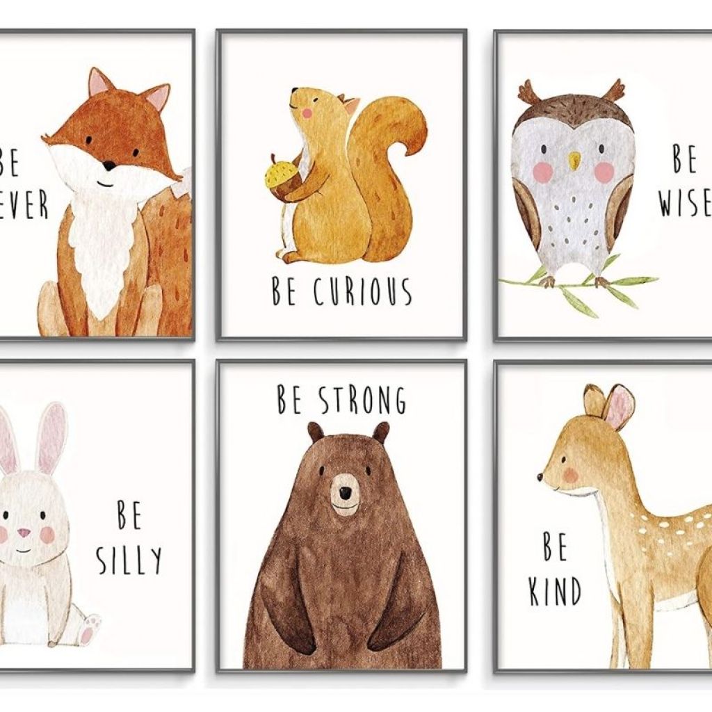 Artwork of animals for a nursery