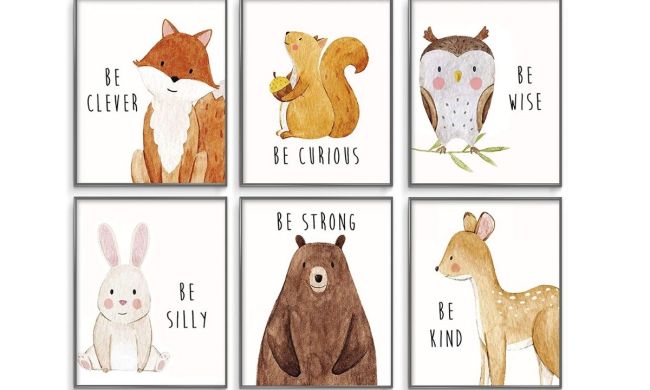 Artwork of animals for a nursery