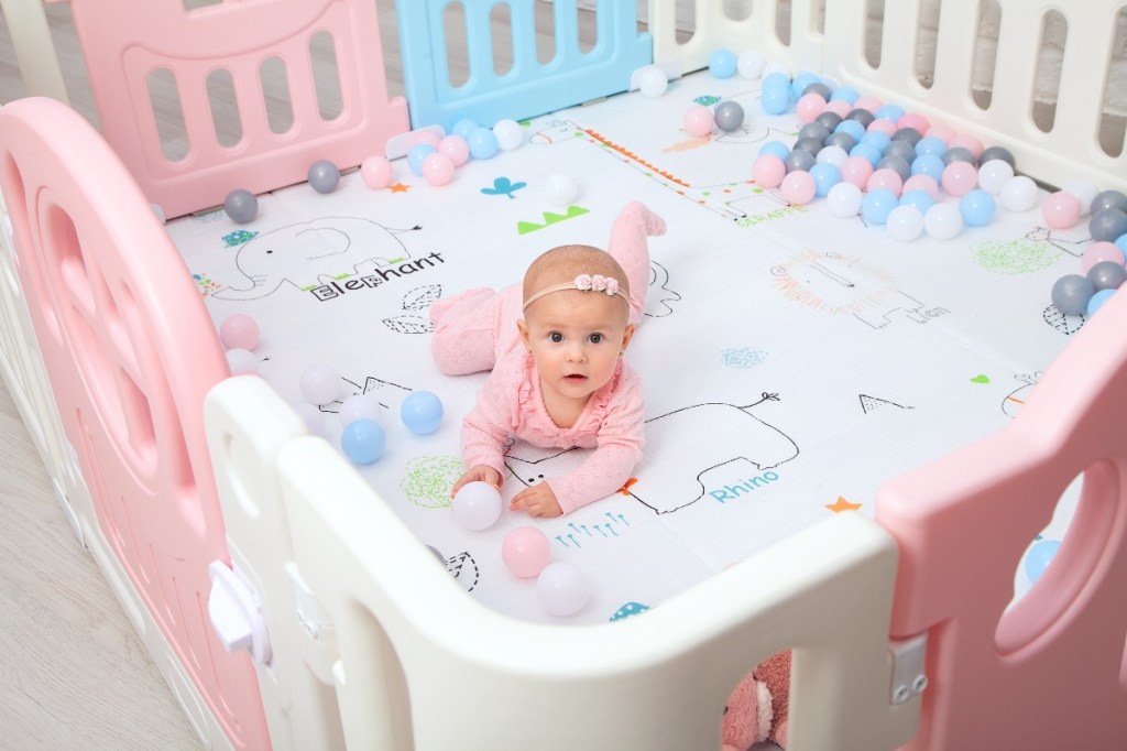 Baby in a playpen