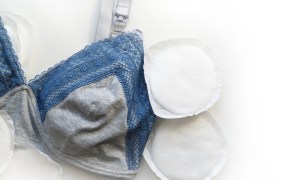 A nursing bra with pads