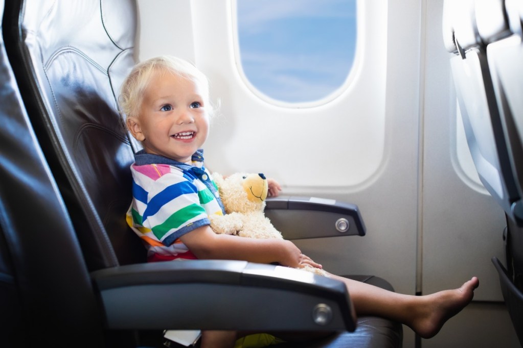 toddler on a plane