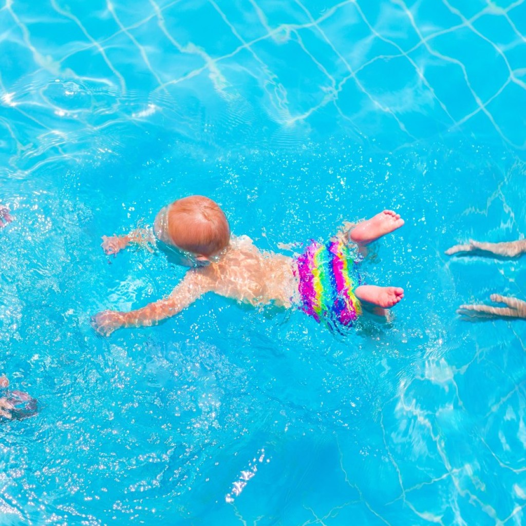 baby swimming