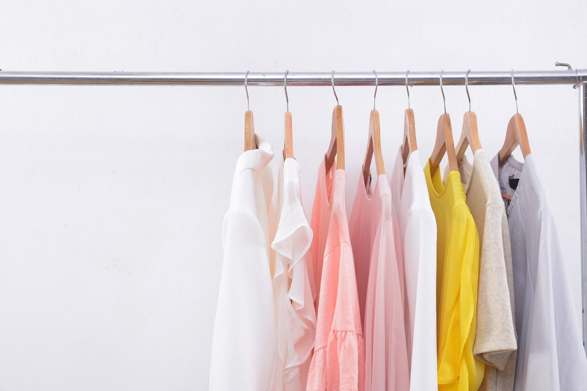Clothes hanging on a rack