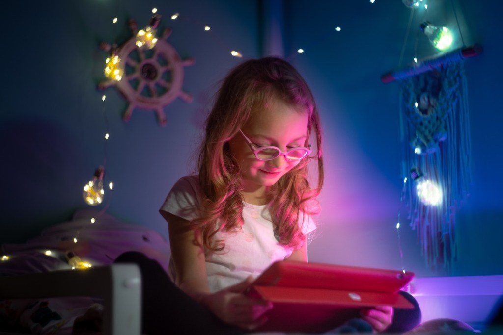 Girl watching iPad