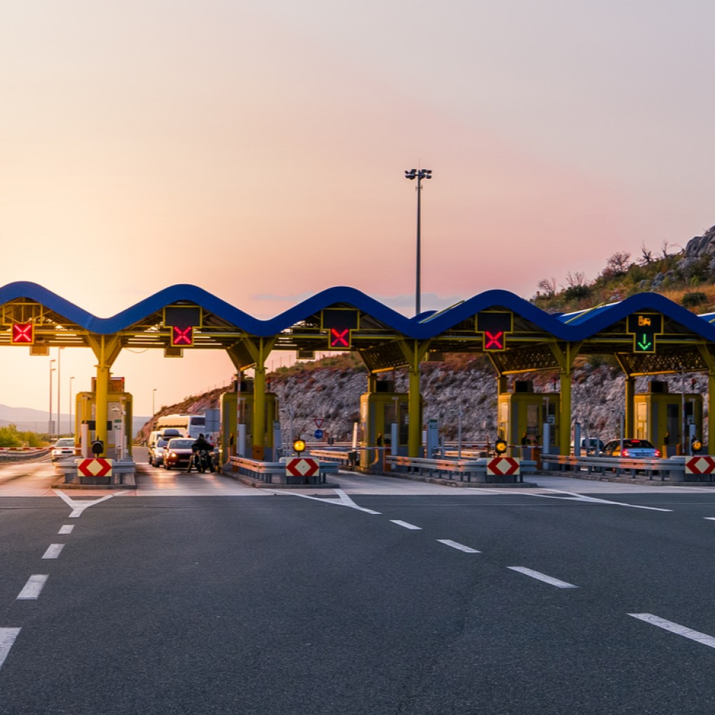 Highway toll plaza
