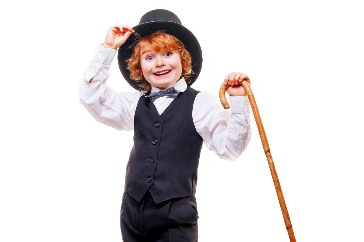 Young boy dressed for a talent show