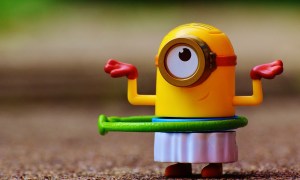 close up of a minion figure