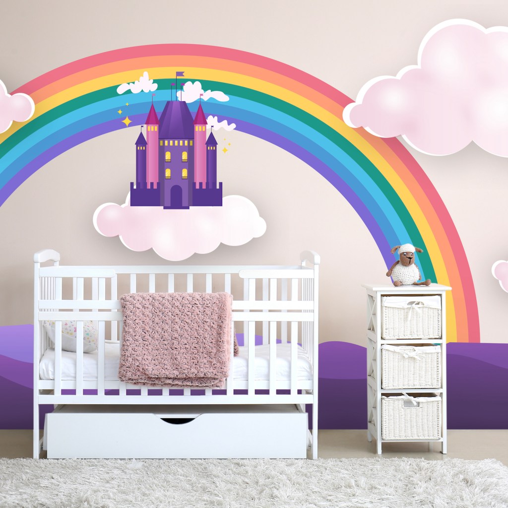 child's room with rainbow