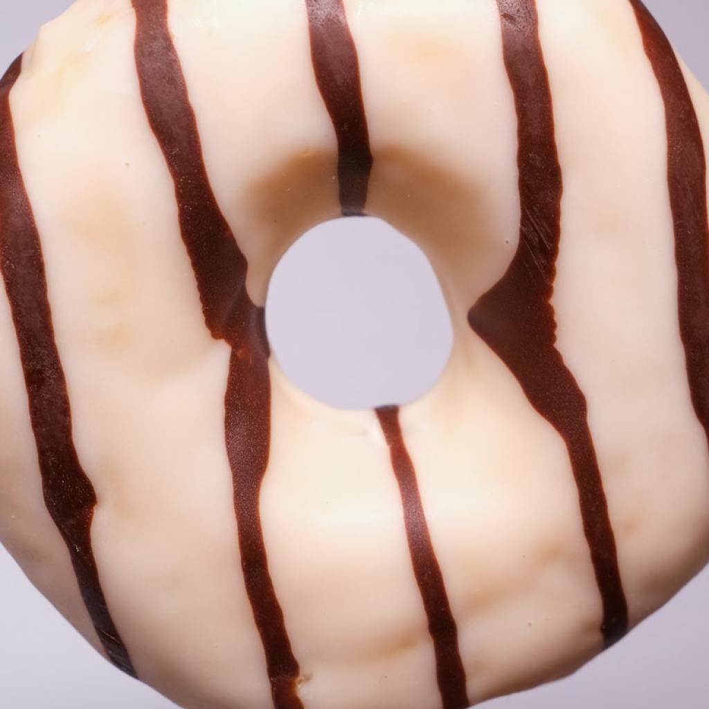 vanilla and chocolate iced junk food doughnut