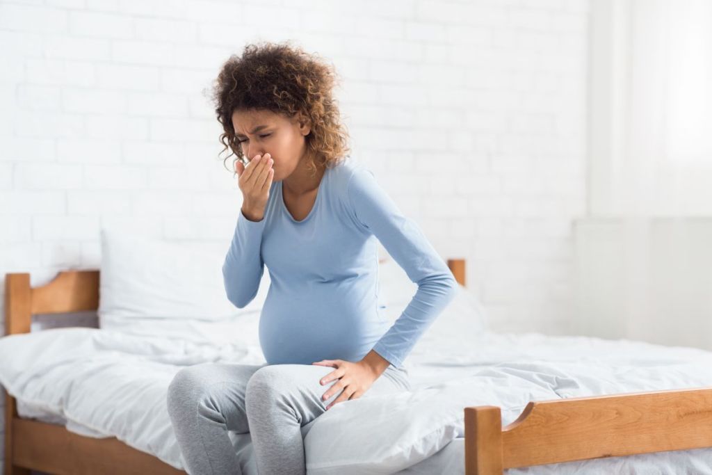 Pregnant woman not feeling well.